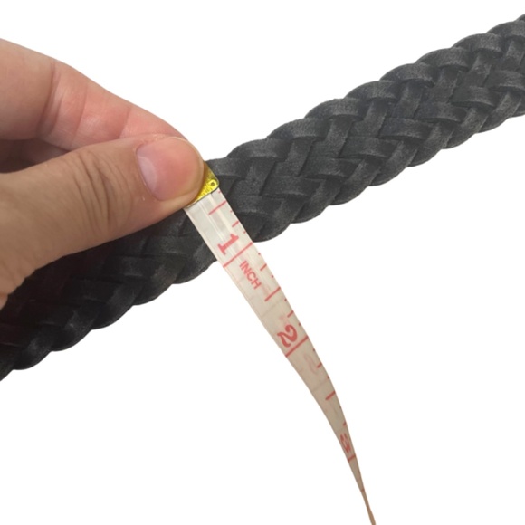 Black Leather Braided Belt - Picture 7 of 7